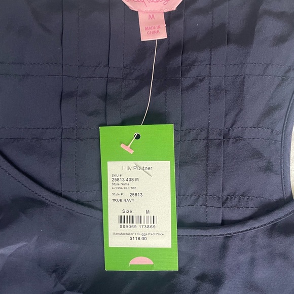 NWT Lilly Pulitzer Alyssa Silk Top Medium - Picture 5 of 7